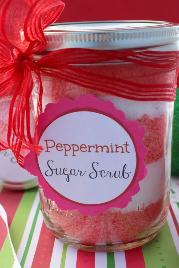 Peppermint sugar scrub combines sugar, coconut oil and peppermint oil into a refreshing homemade exfoliating scrub.
