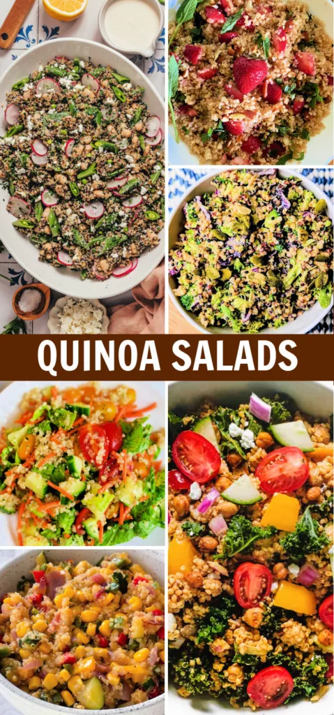Quinoa Salad Recipes bring together fresh vegetables, flavorful dressings and protein-packed quinoa in colorful, satisfying dishes! 