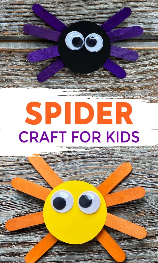 Create a fun and simple popsicle stick Spider Craft for kids that combines bright colors and easy assembly for a playful hands-on activity. 