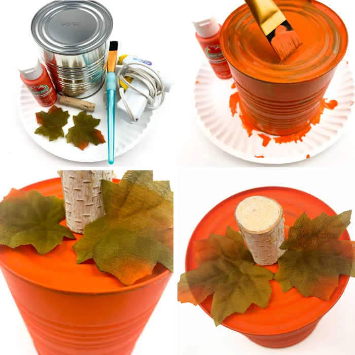 How to Make Tin Can Pumpkin Craft