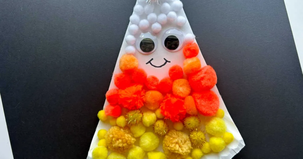 This paper plate candy corn craft combines creativity, skill-building, and adorable seasonal décor that both kids and parents enjoy.