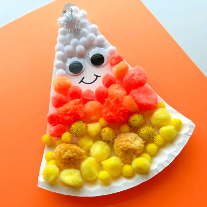 Paper Plate Candy Corn Craft for halloween