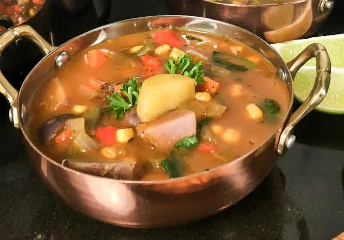 Slow Cooker Vegetable Soup IS a complete, satisfying meal.